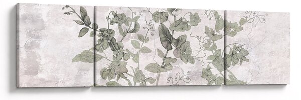 Obraz - Rostliny v omítce (170x50 cm)
