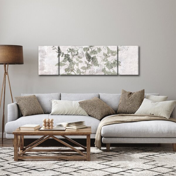 Obraz - Rostliny v omítce (170x50 cm)