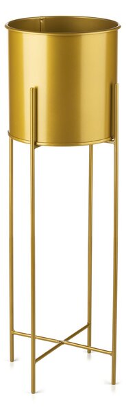 KOVOVÝ KVĚTINÁČ SE STOJÁNEM GOLDEN 75X21 CM ZLATÁ