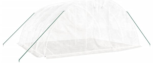Skleník s ocelovým rámem bílý 20 m² 5x4x2,3 m 3188094