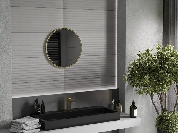 Mexen Loft koupelnové zrcadlo kulaté 40 cm, zlatý rám - 9850-040-040-000-50