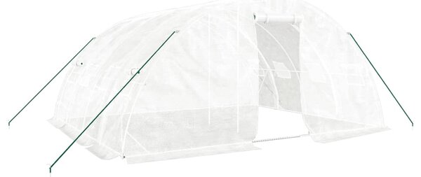 Skleník s ocelovým rámem bílý 20 m² 5x4x2,3 m 3188094