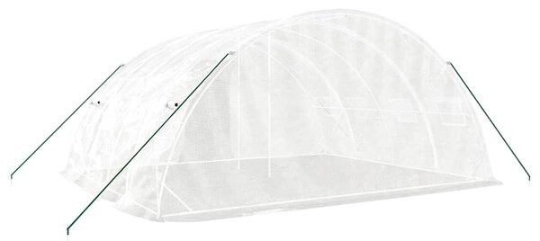 Skleník s ocelovým rámem bílý 20 m² 5x4x2,3 m 3188094