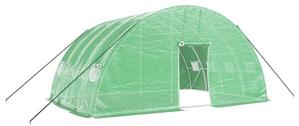 Skleník s ocelovým rámem zelený 24 m² 6x4x2,85 m 3188105