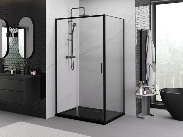 Mexen Exo-S posuvná sprchová kabina 120 x 90 cm, transparentní, černá - 8151-120-090-70-00