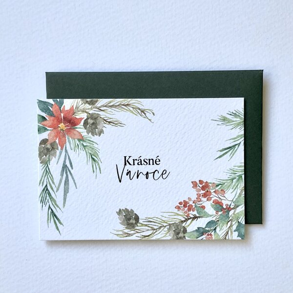 Spring Studio Blahopřání do kytice vánoční Jehličí