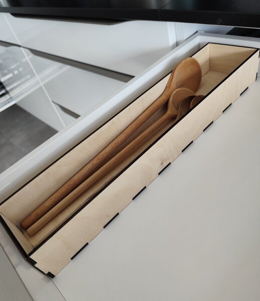 Usporadejto.cz Organizér do šuplíku, vložka do zásuvky, dřevěný VASKY, 45,5 x 10 x 6 cm