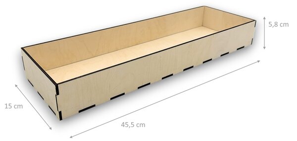 Usporadejto.cz Organizér do šuplíku, vložka do zásuvky, dřevěný VASKY, 45,5 x 15 x 6 cm