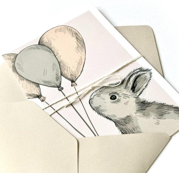 Spring Studio Blahopřání Králík Barva: Růžová