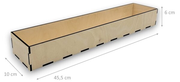 Usporadejto.cz Organizér do šuplíku, vložka do zásuvky, dřevěný VASKY, 45,5 x 10 x 6 cm