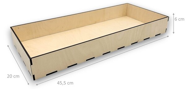 Usporadejto.cz Organizér do šuplíku, vložka do zásuvky, dřevěný VASKY, 45,5 x 20 x 6 cm