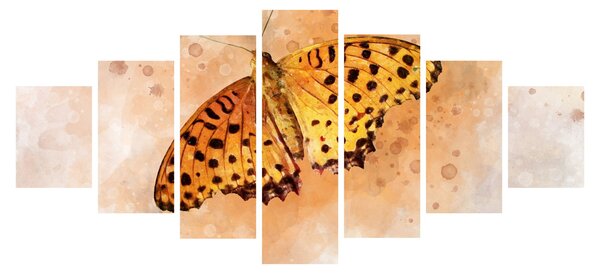 Obraz - Oranžový motýl, aquarel (210x100 cm)