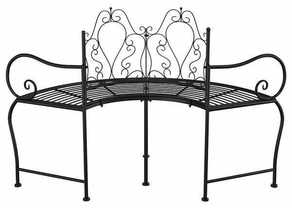 Lavice kolem stromu 150 cm černá ocel 318823