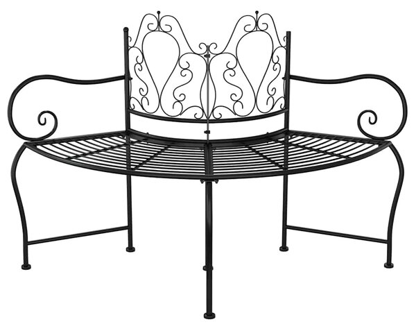Lavice kolem stromu 150 cm černá ocel 318823