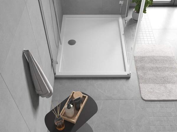 Mexen Flow obdélníkový sprchový kout slim 95 x 70 cm, bílý lesk - 46R107095