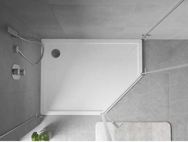 Mexen Flow pětiúhelníkový sprchový kout slim levý 100 x 90 cm, bílý lesk - 46P109010L