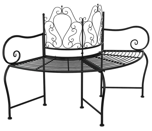 Lavice kolem stromu 150 cm černá ocel 318823