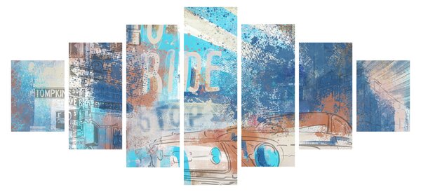 Obraz - Zrozen k jízdě, modré tóny (210x100 cm)