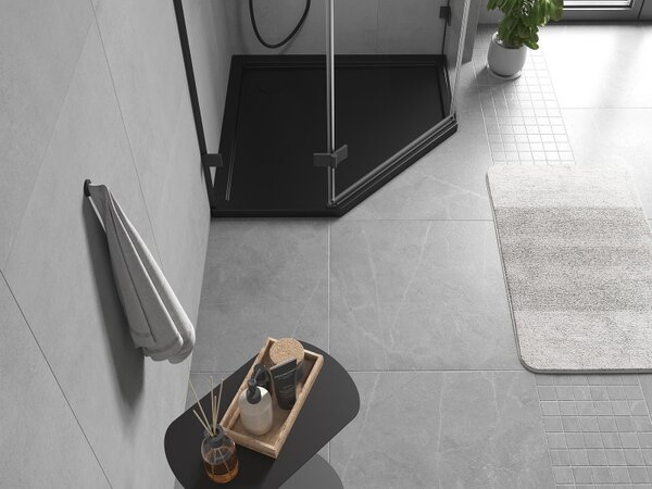 Mexen Flow pentagonální sprchová vanička slim 80 x 80 cm, černý mat - 46P708080