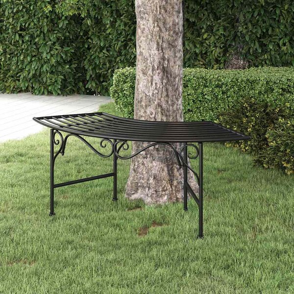 Lavice kolem stromu 113 cm černá ocel 318826