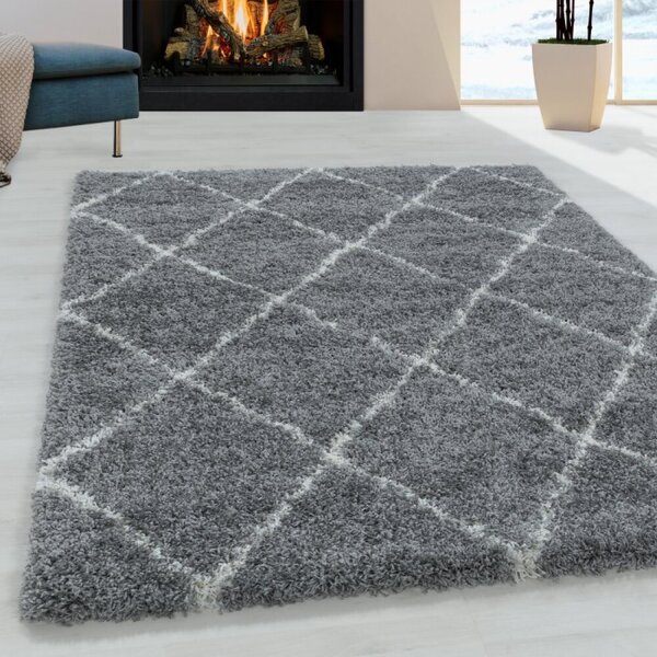 Kusový koberec Alvor shaggy 3401 grey 60 x 110 cm 60 x 110 cm