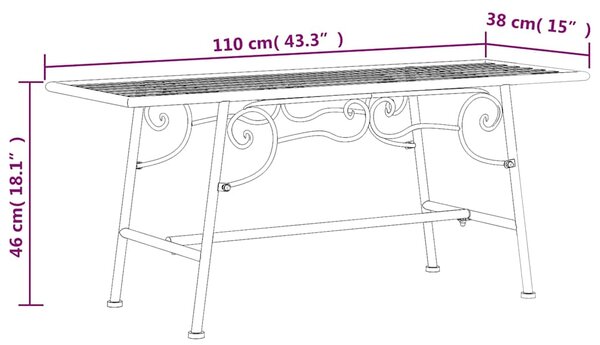 Lavice kolem stromu 110 cm černá ocel 318827