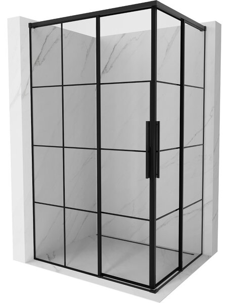 Mexen Rox Duo sprchová kabina posuvná 120 x 80 cm, černá mřížka, černá - 8C2D-120-080-70-77