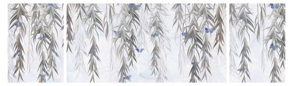 Obraz - Vrbové větvičky s motýly (170x50 cm)