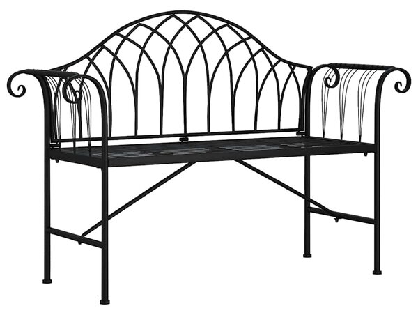 2místná zahradní lavice 128 cm černá ocel 318828