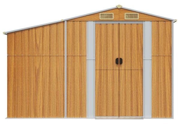 Zahradní kůlna světle hnědá 277x192,5x179 cm pozinkovaná ocel 3188298