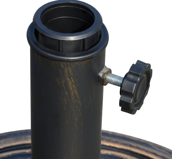 Základna slunečníku Outsunny, hmotnost 12 kg, kulatá stojan na slunečník vhodný pro trubky o průměru 38 mm/48 mm, z pryskyřice a oceli do exteriéru, Ø
