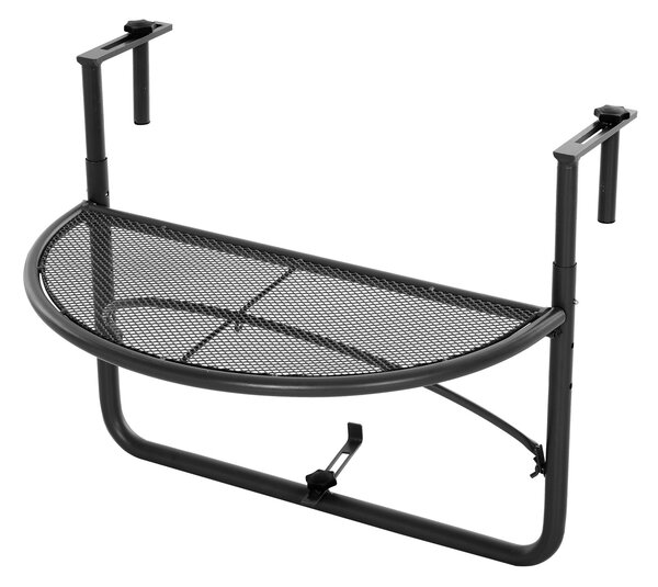 Outsunny Polookrouhlý Zavěšený Stůl na Balkon 60x45x50 cm - Nastavitelný na Výšku, Jednoduchý a Praktický pro Balkonové Zábradlí, Terasu, Patio | Aoso