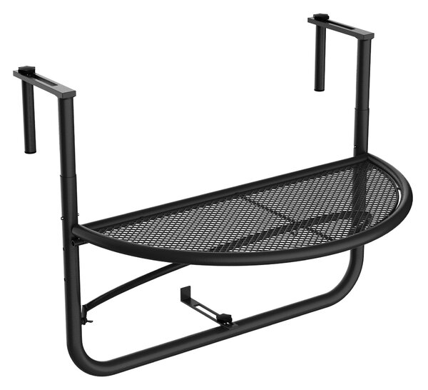Outsunny Polookrouhlý Zavěšený Stůl na Balkon 60x45x50 cm - Nastavitelný na Výšku, Jednoduchý a Praktický pro Balkonové Zábradlí, Terasu, Patio | Aoso