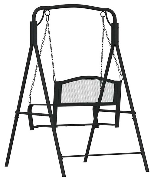 Zahradní houpačka 124 cm černá ocel 318832