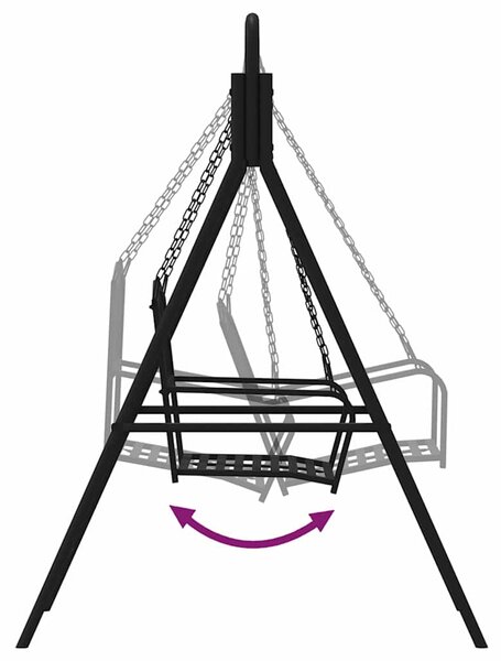 Zahradní houpačka 124 cm černá ocel 318832