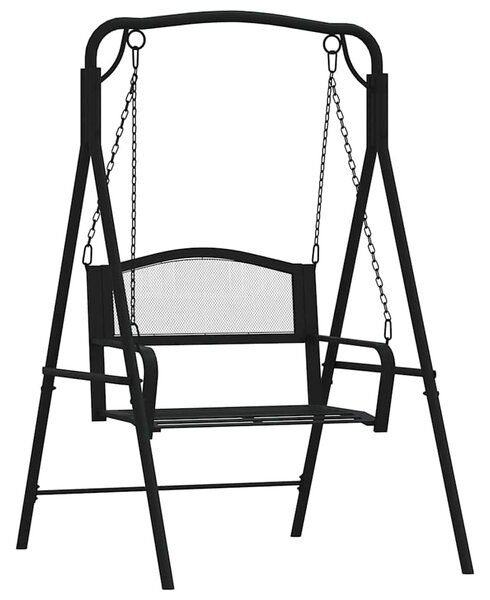 Zahradní houpačka 124 cm černá ocel 318832