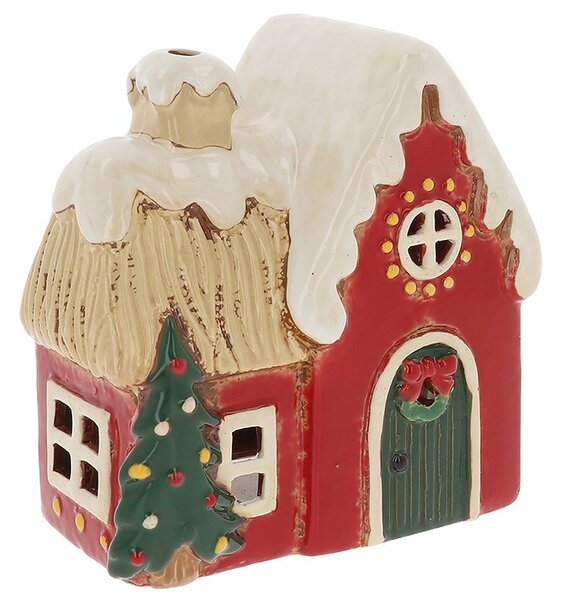 Keramický svícen Vánoční Domek 15 cm