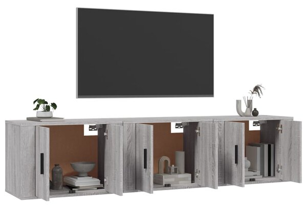 Nástěnné TV skříňky 3 ks šedé sonoma 57 x 34,5 x 40 cm 3188348