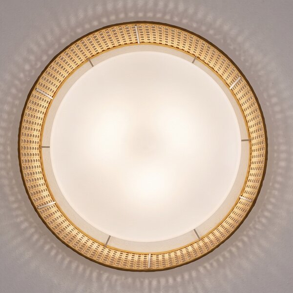 Toolight Toolight, LED stropní svítidlo plafon s ratanovým stínítkem 4000K, APP1934-C, bílá-ratan, 50 cm, OSW-66090