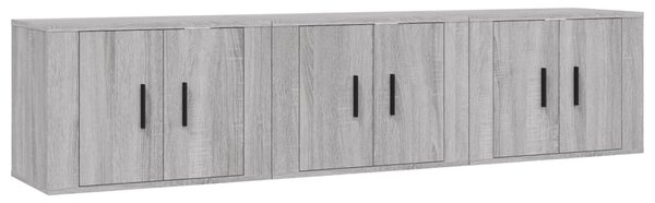 Nástěnné TV skříňky 3 ks šedé sonoma 57 x 34,5 x 40 cm 3188348