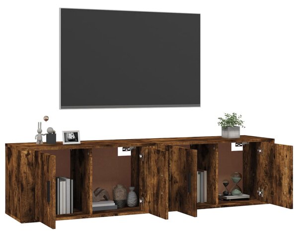 Nástěnné TV skříňky 2 ks kouřový dub 80 x 34,5 x 40 cm 3188355