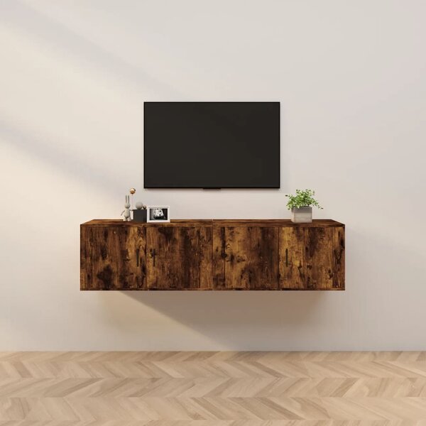 Nástěnné TV skříňky 2 ks kouřový dub 80 x 34,5 x 40 cm 3188355