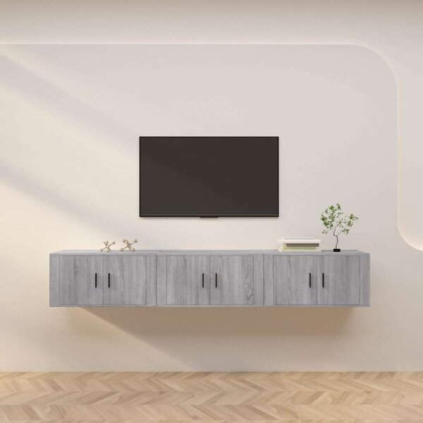 Nástěnné TV skříňky 3 ks šedé sonoma 80 x 34,5 x 40 cm 3188364