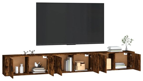 Nástěnné TV skříňky 3 ks kouřový dub 100 x 34,5 x 40 cm 3188379