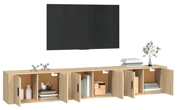 Nástěnné TV skříňky 3 ks dub sonoma 80 x 34,5 x 40 cm 3188361