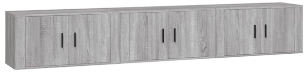 Nástěnné TV skříňky 3 ks šedé sonoma 80 x 34,5 x 40 cm 3188364