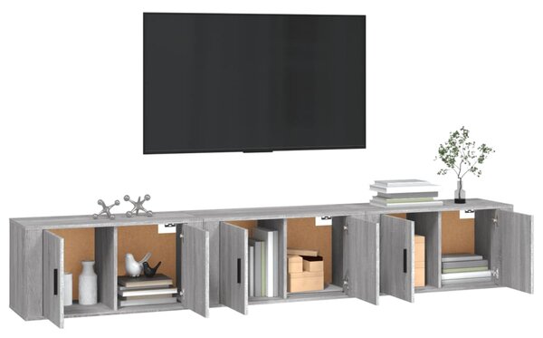 Nástěnné TV skříňky 3 ks šedé sonoma 80 x 34,5 x 40 cm 3188364