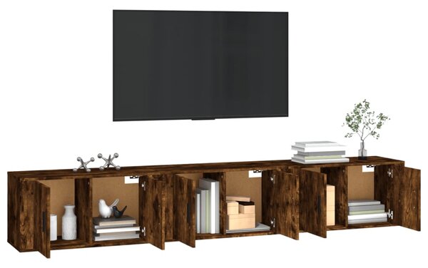 Nástěnné TV skříňky 3 ks kouřový dub 80 x 34,5 x 40 cm 3188363