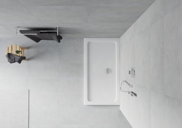 Mexen Flat obdélníková sprchová vanička slim 120 x 70 cm, bílá, sifon chrom - 40107012