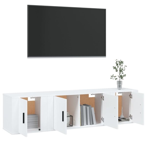 3dílný set TV skříněk bílý kompozitní dřevo 3188398